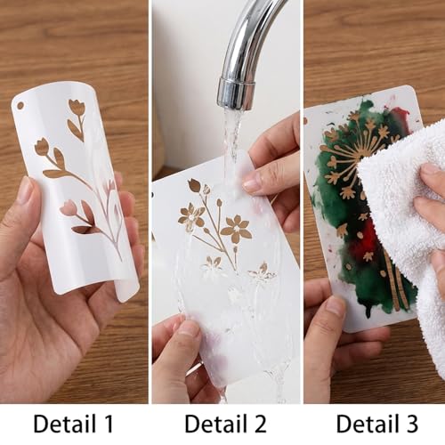 2.95 x 5.9 Inch Stencils for Crafts Reusable, 20 Pcs Flower Leaf Stencils for Painting on Wood Signs, DIY Drawing Templates for Canvas, Wall Art, Furniture, Home Decor & Card Making (2.95 * 5.9 Inch) - size: 2.95*5.9 Inch