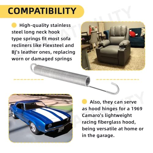 7 inch Recliner Springs Replacement, Stainless Steel Tension Spring