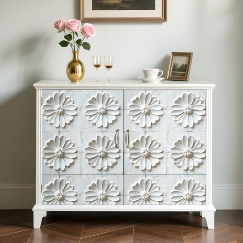 Livelynine 17.5x276 White 3D Peel and Stick Wallpaper Tiles Wall Covering Panels for Kitchen Basement Removable Modern White Bathroom Ceiling Wallpaper Waterproof 3D Floral Contact Paper for Walls - size: 17.5" x 276"
