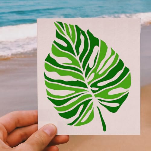 FINGERINSPIRE 6 Pcs Tropical Leaves Painting Stencil 7.9x7.9 Leaf Stencils - color: Tropical Leaves