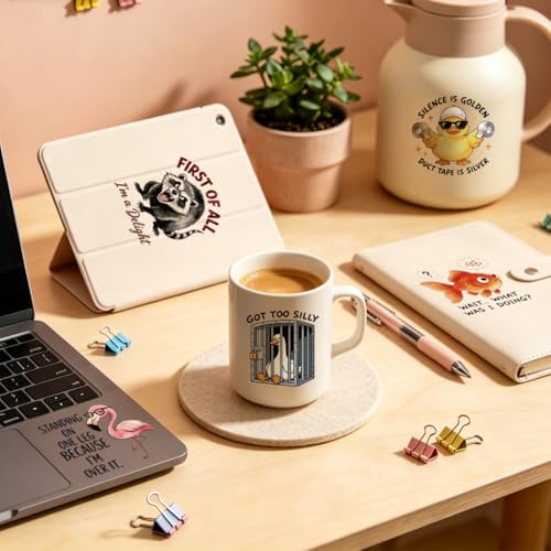 Peacoblue Funny Animals Quotes Rub On Transfers for Craft, Transfer Sticker - style: Funny Cartoon Animals and Quotes