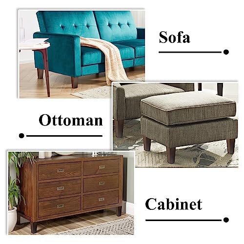 6 inch Sofa Legs Wood Furniture Legs Pack of 4 Pyramid Couch Legs Mid-Century Modern Brown Replacement Legs for Chair Recliner - size: 6 inch (4pcs) Standard (With hanger bolt)