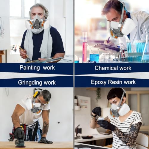 Reusable Paint Respirator Mask with Filters for Spraying Paint