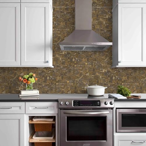 Vamos Tile 100-Pack Peel and Stick Backsplash Tile, 3" x 6" PVC Subway Tile - color: Rust Slate