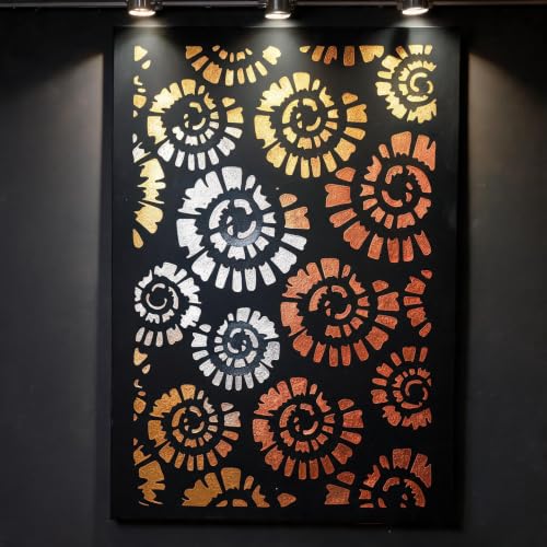 TIAMECH A4 Reusable Abstract Spiral Flower Stencil for Painting - color: Abstract Spiral Flower
