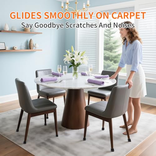 Ezprotekt Chair Sliders for Carpet Furniture Pads Glides for Chair Table - size: XL-Black