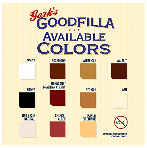 Water-Based Wood & Grain Filler (Trowel Ready) - Walnut - 1 Quart By Goodfilla | Replace Every Filler & Putty | Repairs, Finishes & Patches | Paintable, Stainable, Sandable & Quick Drying - color: Walnut, size: 1 Quart