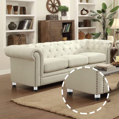 Set of 4 Adjustable Stainless Steel Furniture Legs 2 Inch White - color: White, size: 2 inch
