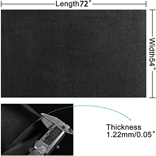 Butarfe Faux Leather Sheets 2 Yards 54" x 72 "Black Vinyl Fabric Upholstery 1.0mm Thick Soft PU Leather Synthetic Material by the Yard for Sofa Bags Chairs Car Seats DIY Sewing (Pebbled Pattern) - color: Pebbled Pattern Black, size: 2Yards