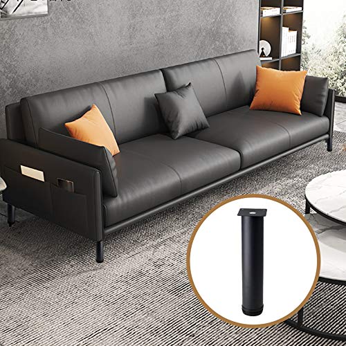 Set of 4 Adjustable Stainless Steel Furniture Legs 10 Inch Black - color: Black, size: 10 inch