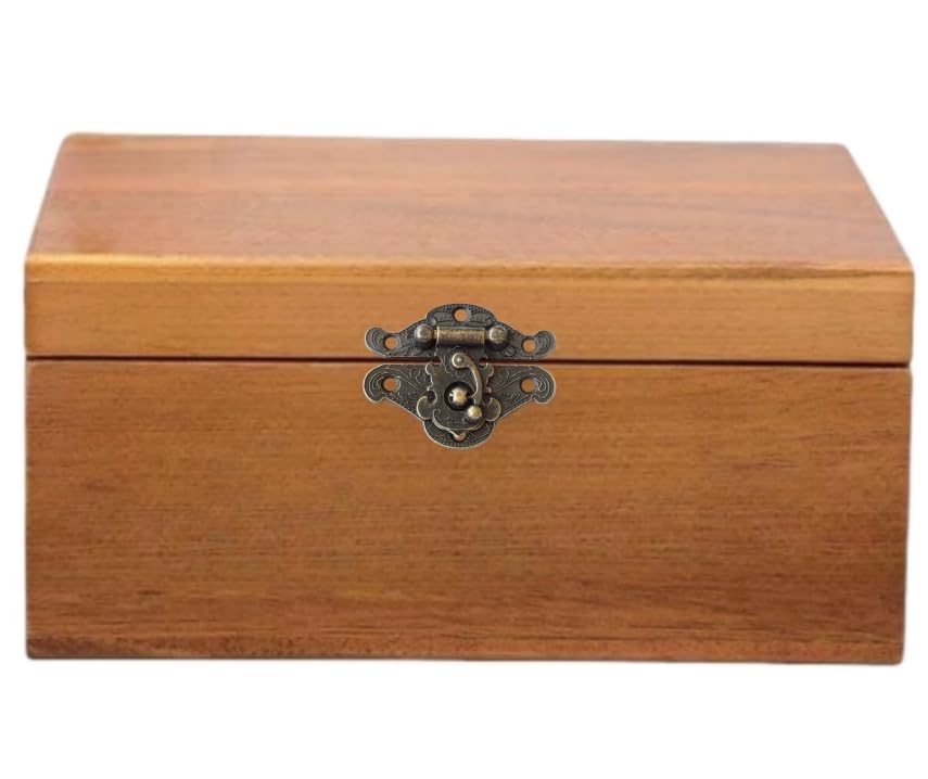 (4 Sets) Retro Jewelry Box Latches Hooks, Small Latches for Wooden Boxes Zinc Alloy, Antique Cabinet Furniture Hasp Clasp - Bronze Tone