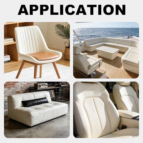 Faux Leather, Marine Vinyl PVC Leather for DIY Upholstery, Sofa Car Boat Seat Repair, Waterproof & Easy to Clean, White (1 FT 55x12 Inch) - color: White, size: 1Ft (55x12inch)