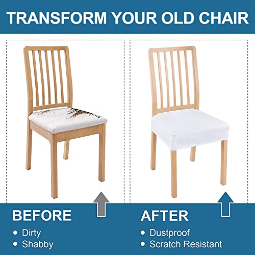 Smiry Waterproof Seat Covers for Dining Room Chairs, Set of 4 - color: White, size: Set of 4