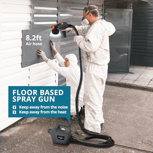 Tilswall Paint Sprayer, 800W HVLP Electric Spray Paint Gun (Dark Gray) - color: Dark Gray