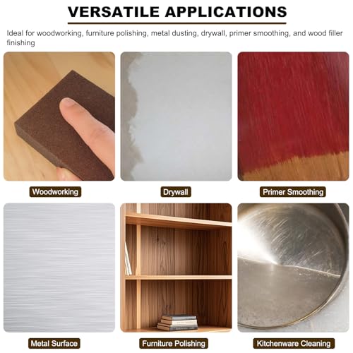 4 Pack Hand Sanding Sponge Set -120 220 320 400 Grit- Coarse Medium Fine Grit Sanding Block, Sander Sponges for Wood-Working Drywall Metal, Washable and Reusable Sponge for Rust Removal Polishing - size: 4 Pack