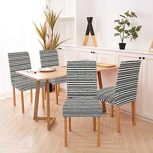 Mrcrypos Dining Chairs Covers Abstract Black Dye Fabric Slipcover Chair Cover Set of 4 Elastic Chairs Covers for Kitchen Living Room Restaurant - color: Abstract-6, size: 4
