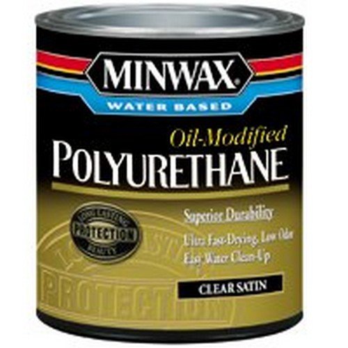 Minwax Transparent Satin Clear Deep Base Latex Oil-Modified Polyurethane 1 qt.