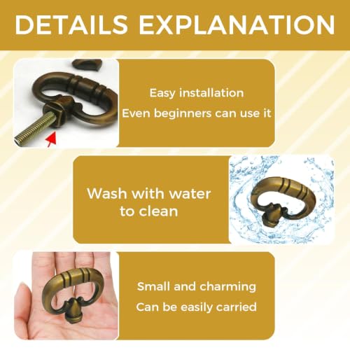 2-Pack Antique Bronze Drawer Knob Ring - color: Bronze2