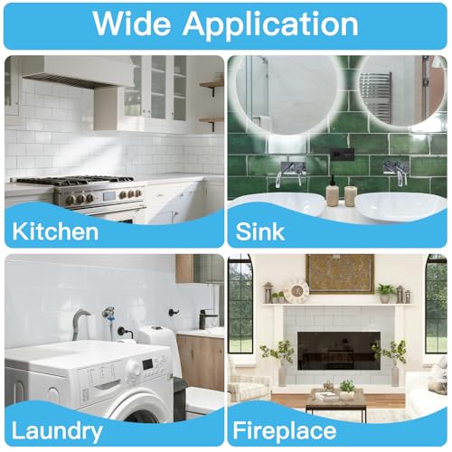 Art3d Faux Ceramic Tile Peel and Stick Backsplash, 10-Pack, Dark Green - color: Dark Green
