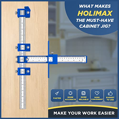 Cabinet Hardware Jig, Cabinet Handle Jig, Cabinet Hardware Template Tool, Punch Locator Drill Guide for Handle Knob Pull Installation of Door and Drawer woodworking tools