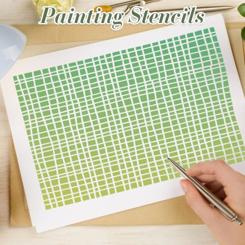 Geometric Texture Stencils for Crafts Reusable 12Pcs Stencils(12X8 Inch) - color: Texture 33