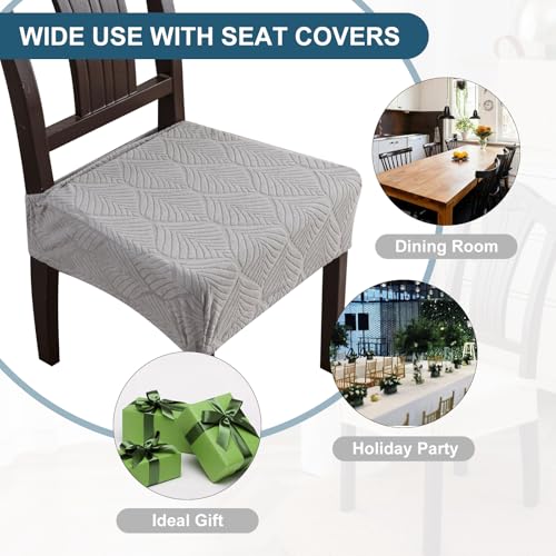 Waterproof Stretch Dining Chair Seat Covers, Set of 6 Light Gray - color: Light Gray, size: 16-20in-Rear-gapped