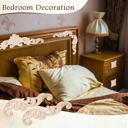 Croblissful 8 Pcs Wood Appliques and Onlays, Adorable Style, Large Size - size: Large Size, style: Adorable Style