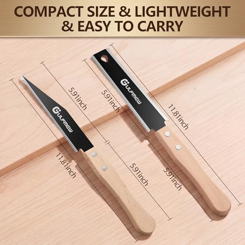 Japanese Pull Saw Set 2 Pack Flush Cut Ryoba Hand Saw