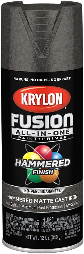 Krylon Fusion All-In-One 12 Oz. Hammered Spray Paint & Primer, Cast Iron - 1 Each