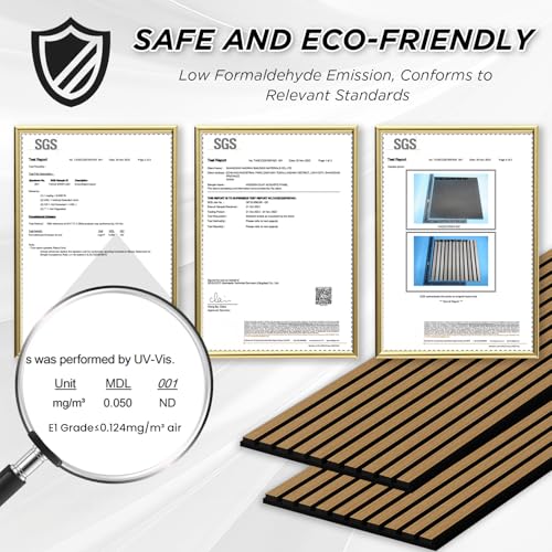 SMARTSTANDARD 2 Pack 106" x 12.6" Wood Slat Wall Panels, American Oak - color: American Oak, size: 106" x 25.2"