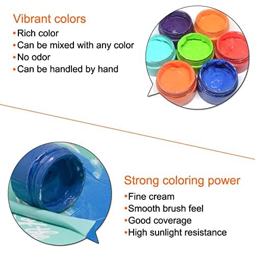 8PCS Chalk Paste with 4 Mini Squeegees, Screen Printing Ink, Chalk Paint for Stencils, Self-Adhesive Screen Stencil Paste Starter Kit, Chalkboard Paint for Handmade DIY Home Art 50 g/jar - color: write well