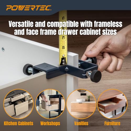 POWERTEC Drawer Front Installation Clamps, Adjustable Cabinet Face Clamp Set, Quick Mounting & Alignment Tool for Woodworking, 4 Pack - 71181-P2 - style: Cabinet Installation Clamps (2PK)