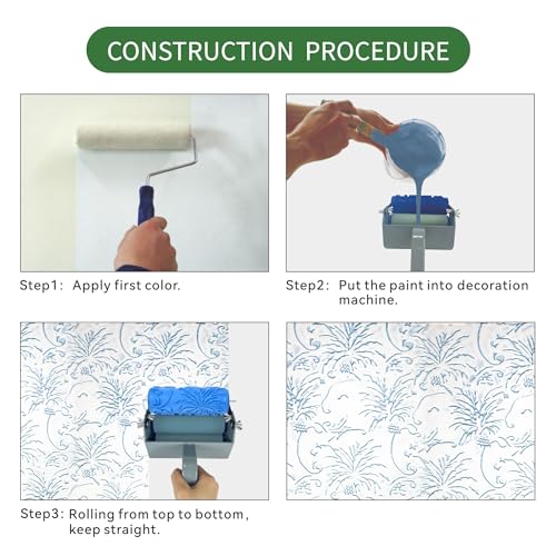 Nichiyo 5'' Texture Rubber Roller DIY Patterned Paint Roller - color: 040Y