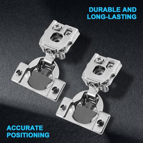 1 Inch Overlay Soft Close Cabinet Hinges, 30 Pack Slow Soft Close Hinges for Kitchen Cabinets Satin Nickel Hidden Self Closing Kitchen Cabinet Hinges for Cupboard - size: 1 inch Overlay