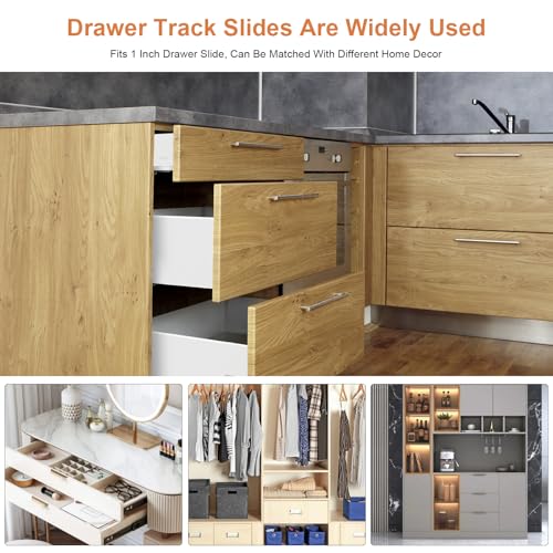 Drawer Slide Socket Set Cabinet Hardware, RV Drawer Parts Fits 1 Inch Drawer Slide, 2-1/8 Inch x 1-3/4 Inch Adjustable Base C-Shaped