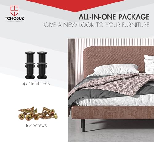 4 Inch Aluminum Alloy Adjustable Furniture Legs Heavy Duty Set of 4 - color: Aluminum Alloy-black, size: 4 inches