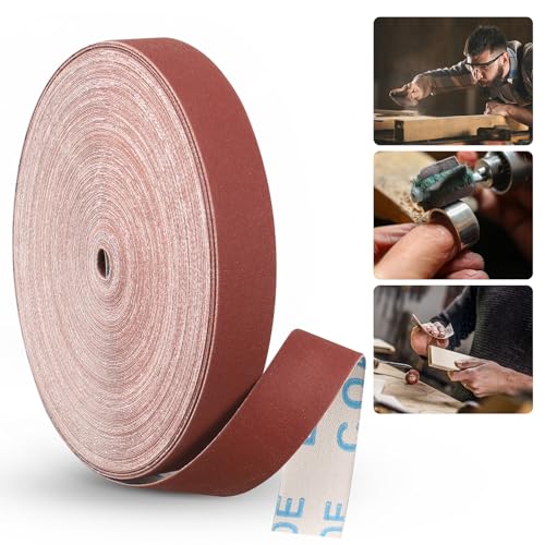 Emery Cloth Roll 400 Grit, 1 Inch x 82 Feet Heavy Duty Sandpaper - size: 25 meters, style: 400 Grit