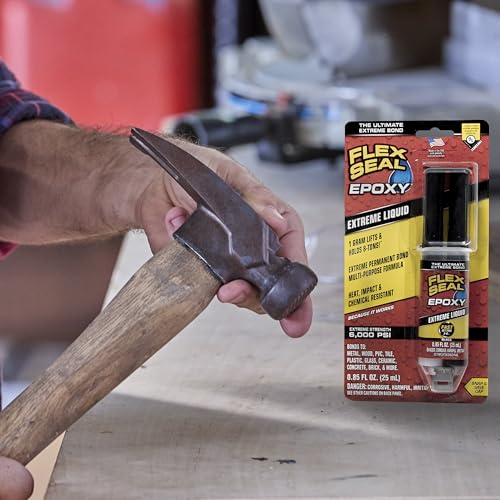 Flex Seal Epoxy Extreme Liquid Waterproof Adhesive, Black, 0.85 oz Syringe - style: Syringe .85 fl oz (25mL)
