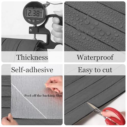 3D Wall Panel Peel and Stick, 15.7 x 118 in, Dark Gray - color: Dark Gray