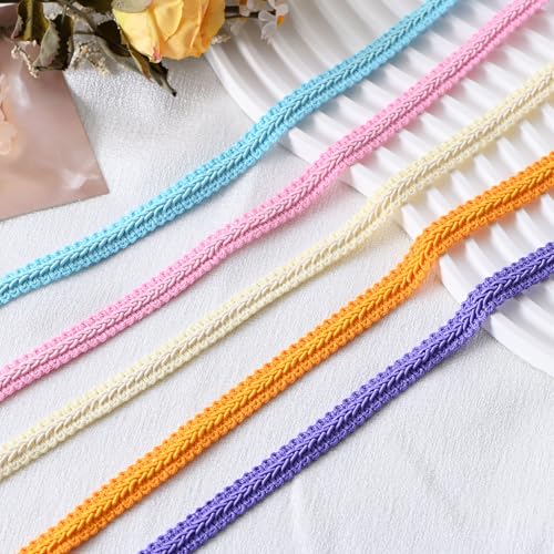 M METERXITY Purple Polyester Woven Trim, 1/2 Inch x 25 Yards, Christmas, Festive & Home Decor, Light Purple - color: Light Purple