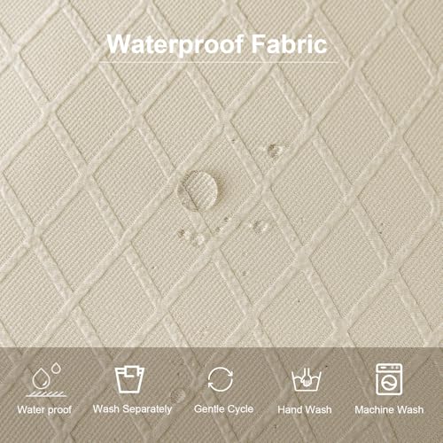 Genina Waterproof Seat Covers for Dining Room Chair Cushion Covers Set of 2 - color: Beige, size: 2 Pcs