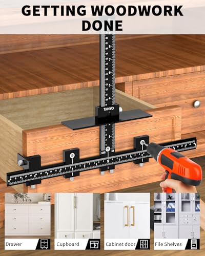Precision Cabinet Hardware Jig for Woodworking – Adjustable & Durable - color: Black