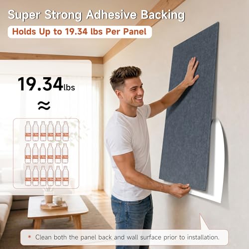 Acoustic Wall Panels,Peel and Stick,47.2"x23.6",2 Pack,Gray - color: Gray, size: 2 Pack