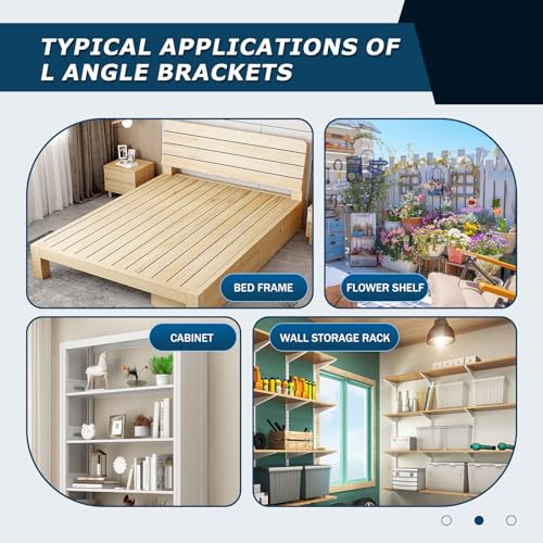 6 Pack Corner Bracket Heavy Duty L Brackets for Wood HDG Angle Brackets Versatile Corner Brace with Reinforing Ribs and Adjustable Sloted Holes, Anti-Rust, 2.8MM Thickness, 3.15x3.15x2in - size: 3.15x3.15x2.0in