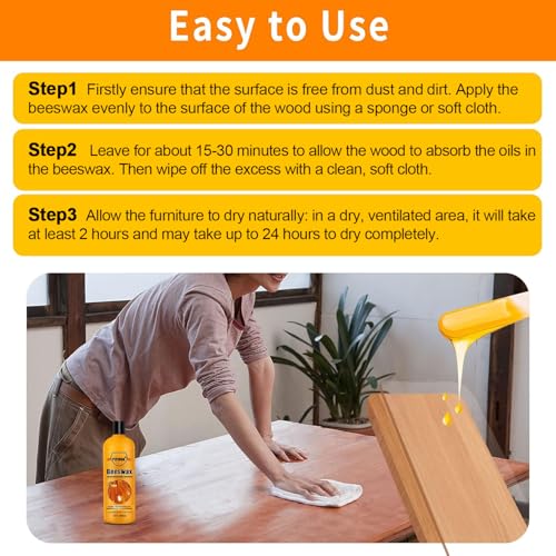 PIPIHUA Beeswax Polish and Conditioner for Wood Furniture - 16.23oz, 3 Pack - size: 16.23 Ounce (Pack of 3)