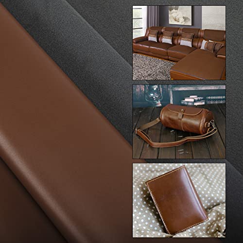 PU Fabric Material 2 Yards 54" x 72" Faux Synthetic Leather Sheets 1.2mm Thick Perfect for Upholstery, DIY Crafts, Hat Hair Crafts Making, Sewing, Shoe Making (Coffee) - color: Coffee, size: 2 Yards (54" x 72")