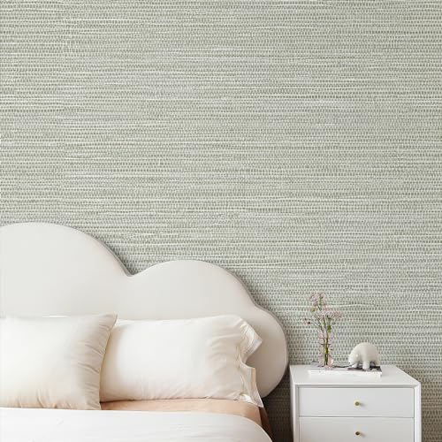 JiffDiff Grasscloth Wallpaper Peel and Stick Cream Grassweave Stick on Wallpaper Textured Self Adhesive Wall Paper Contact Paper 1181" x 17.3" - color: withered, size: 17.3" x 1181"