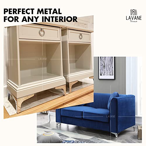 La Vane 6 Inch Diamond Triangle Metal Furniture Legs 4PCS- Heavy Duty Iron - color: Chrome, size: 6" / 15cm