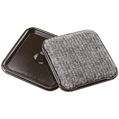 SoftTouch 2-1/2" Square Reusable Carpet Bottom Furniture Caster Cups for Office Chairs, Desks, and Carts, Furniture Wheel Caster Cups for Carpet and Hardwood Surfaces, 12-Pack, Brown/Gray - size: 2-1/2 Inch, 4 Pack, style: Square