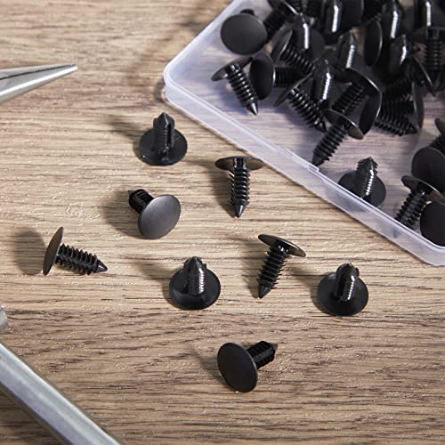 100 Pieces Patio Strapping Rivets Fasteners 3/4" Length Medium Multi Gauge Rivet for Patio Lawn Chair Webbing Repair Strap for Outdoor Furniture Lounge 1/4 Inch Hole (Black) - color: Black